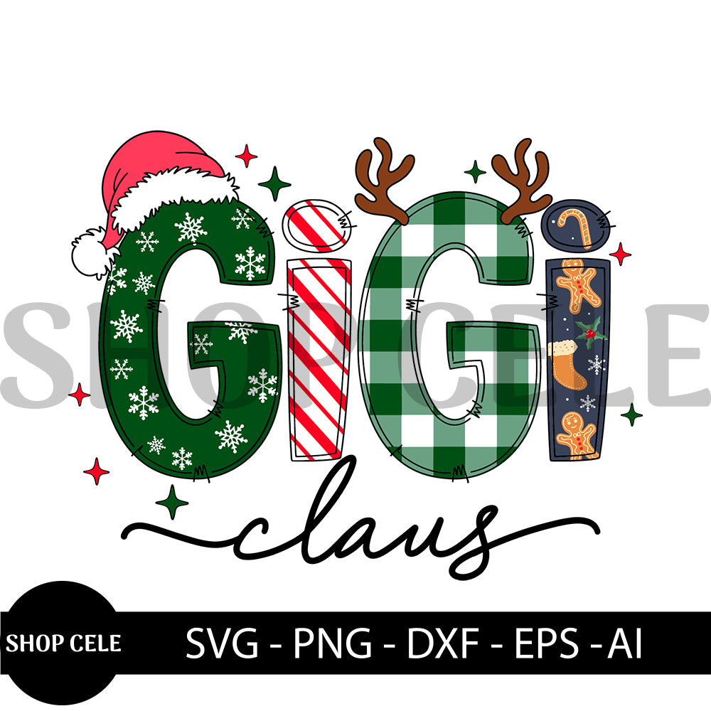 Gigi Claus Christmas Design — SVG PNG Digital Download